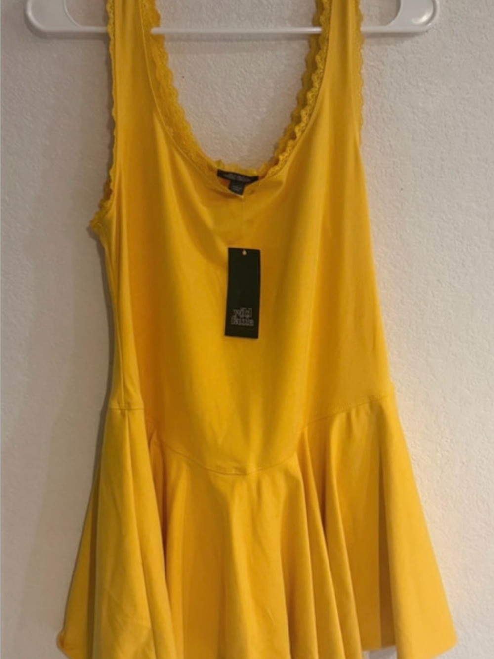 Woman’s Flattering Yellow Athletic Dress With Attached Shorts